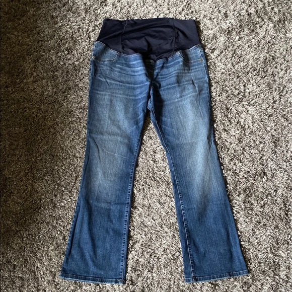 Isabel Maternity Crossover Panel Skinny Bootcut Jeans Size 16 - Picture 4 of 11